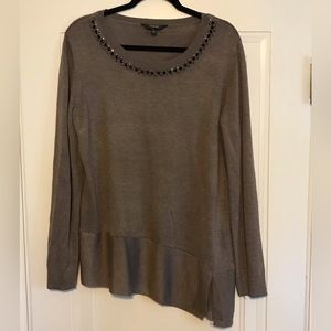 Simple Vera brown sweater with gems along collar in size L